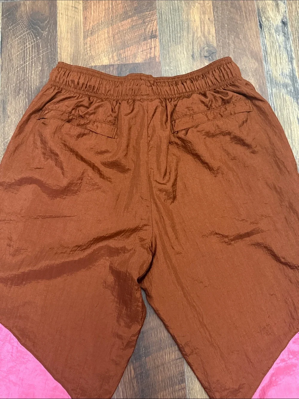 Champion P5648 Nylon Track Pants Men’s M Brown Pink Colorblock